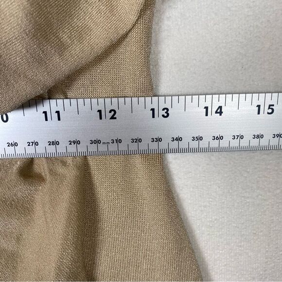 Valentino Made In Italy Beige Sleeveless Bodycon Dress W/Ruffle Details Size M - Picture 14 of 14